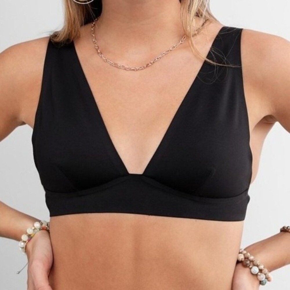 Free People Erin Scuba Bralette in Black size S new with tag - Picture 2 of 6